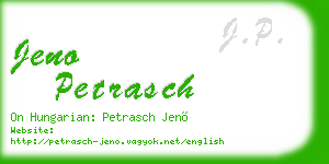 jeno petrasch business card